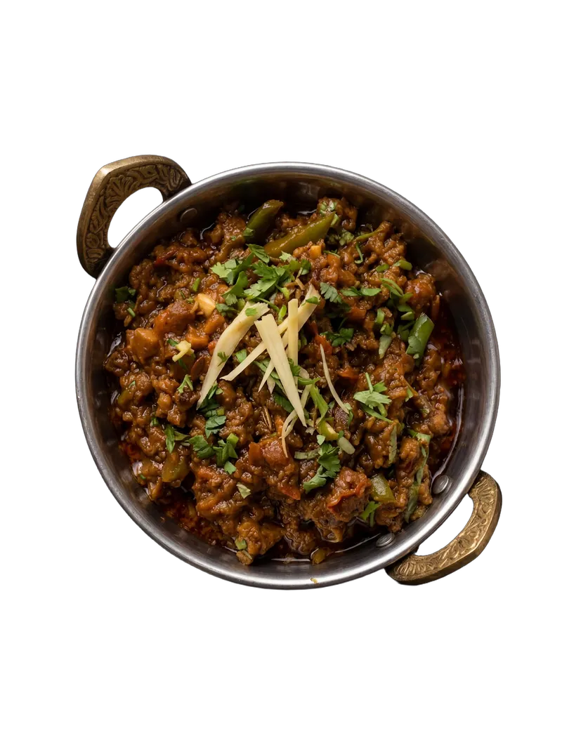 Aloo beans dry sabzi with potatoes and French beans on a steel plate