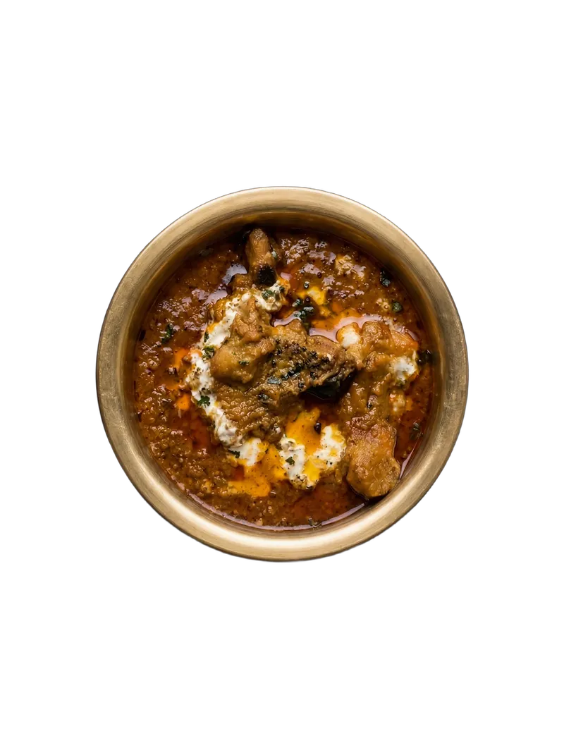 Chicken Chettinad — blackened chicken in roasted Chettinad masala gravy